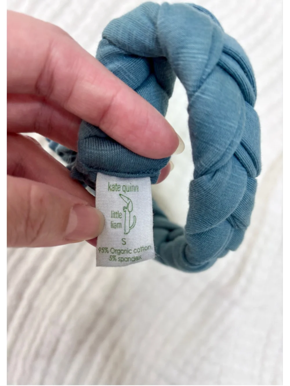 Girl’s Kate Quinn Braided Headband One Size Blue Organic Cotton Spandex